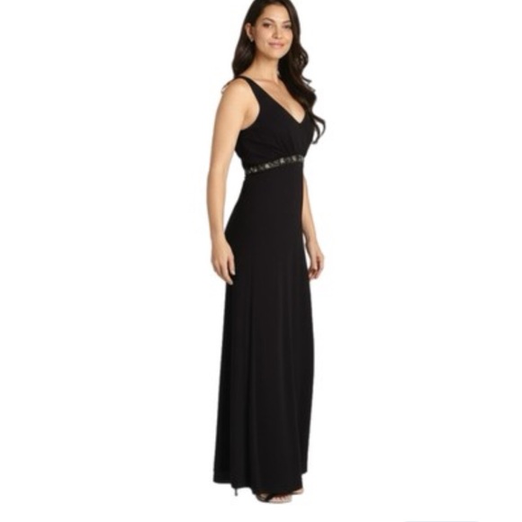Michelangelo BLACK  Sleeveless Formal Beaded Maxi Dress/Gown. Size 8. - Picture 3 of 12